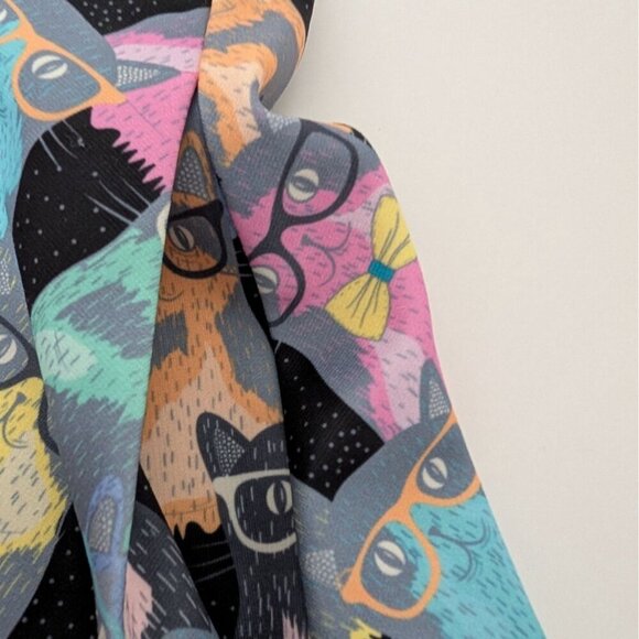 Fervour Cat Skater Skirt Womens Size Small Black Stretch Short Pull On A Line - Picture 4 of 11